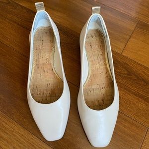 White Square Toe Flats size 7.5